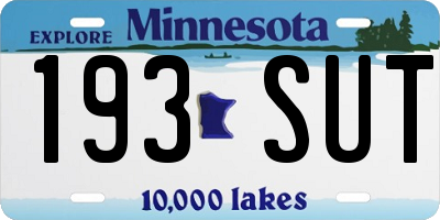 MN license plate 193SUT
