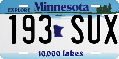 MN license plate 193SUX
