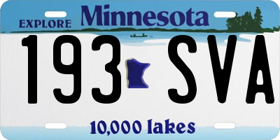 MN license plate 193SVA