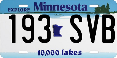 MN license plate 193SVB