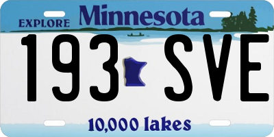 MN license plate 193SVE