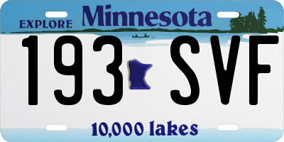 MN license plate 193SVF