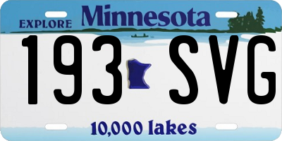 MN license plate 193SVG