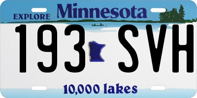 MN license plate 193SVH
