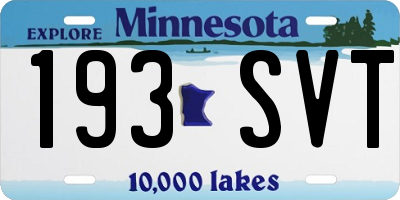 MN license plate 193SVT