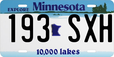 MN license plate 193SXH