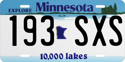 MN license plate 193SXS