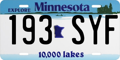 MN license plate 193SYF