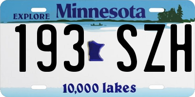 MN license plate 193SZH