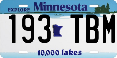 MN license plate 193TBM