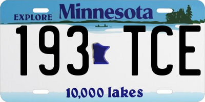 MN license plate 193TCE