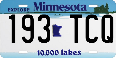 MN license plate 193TCQ