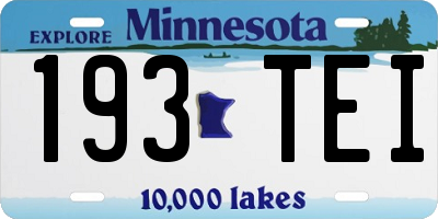 MN license plate 193TEI