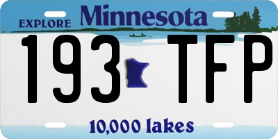 MN license plate 193TFP