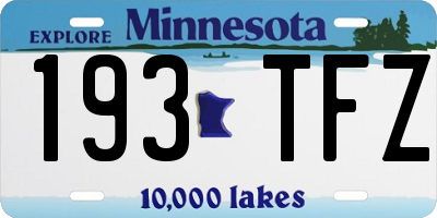 MN license plate 193TFZ