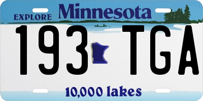 MN license plate 193TGA