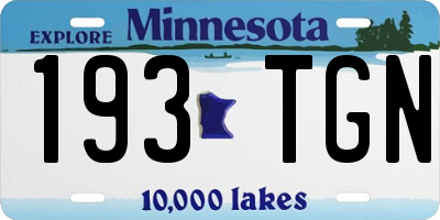 MN license plate 193TGN