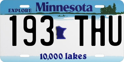 MN license plate 193THU
