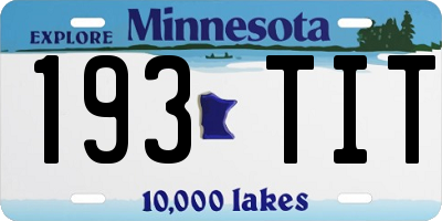 MN license plate 193TIT