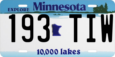 MN license plate 193TIW
