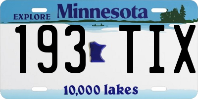 MN license plate 193TIX