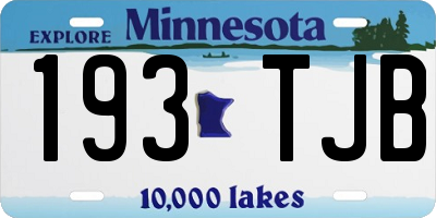 MN license plate 193TJB