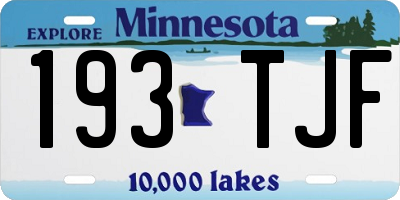 MN license plate 193TJF
