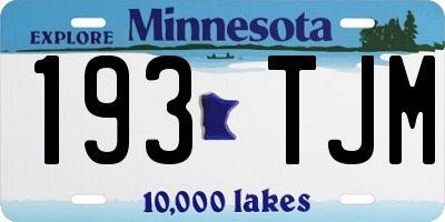 MN license plate 193TJM