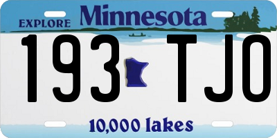 MN license plate 193TJO