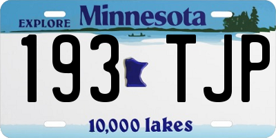 MN license plate 193TJP