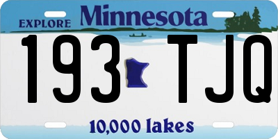 MN license plate 193TJQ