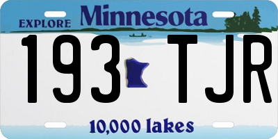 MN license plate 193TJR