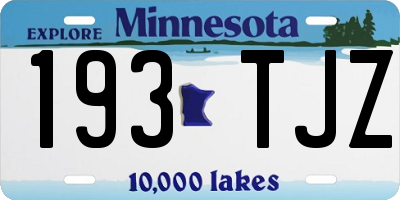 MN license plate 193TJZ