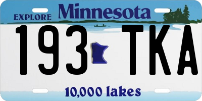 MN license plate 193TKA
