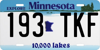 MN license plate 193TKF