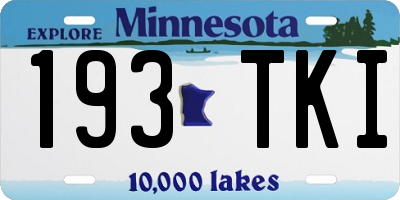 MN license plate 193TKI