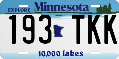 MN license plate 193TKK