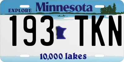 MN license plate 193TKN