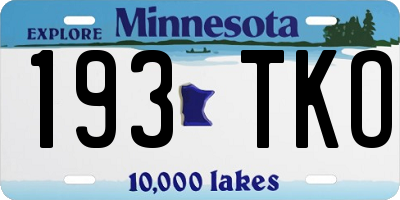 MN license plate 193TKO