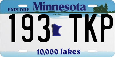 MN license plate 193TKP