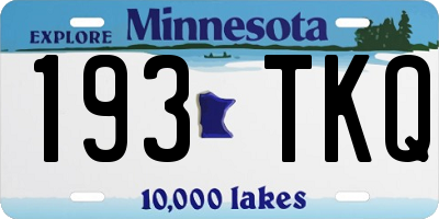 MN license plate 193TKQ