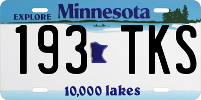 MN license plate 193TKS