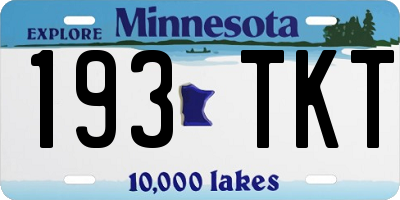 MN license plate 193TKT