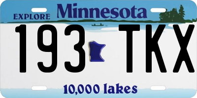 MN license plate 193TKX
