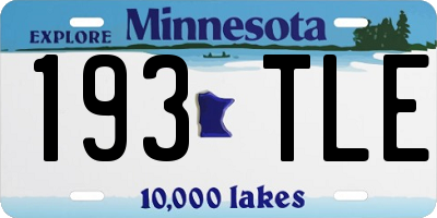 MN license plate 193TLE