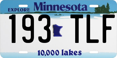MN license plate 193TLF