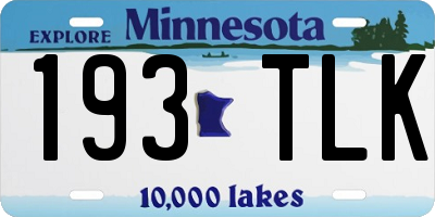 MN license plate 193TLK