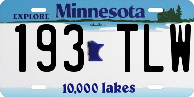 MN license plate 193TLW