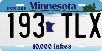MN license plate 193TLX