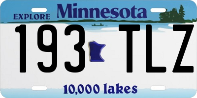 MN license plate 193TLZ